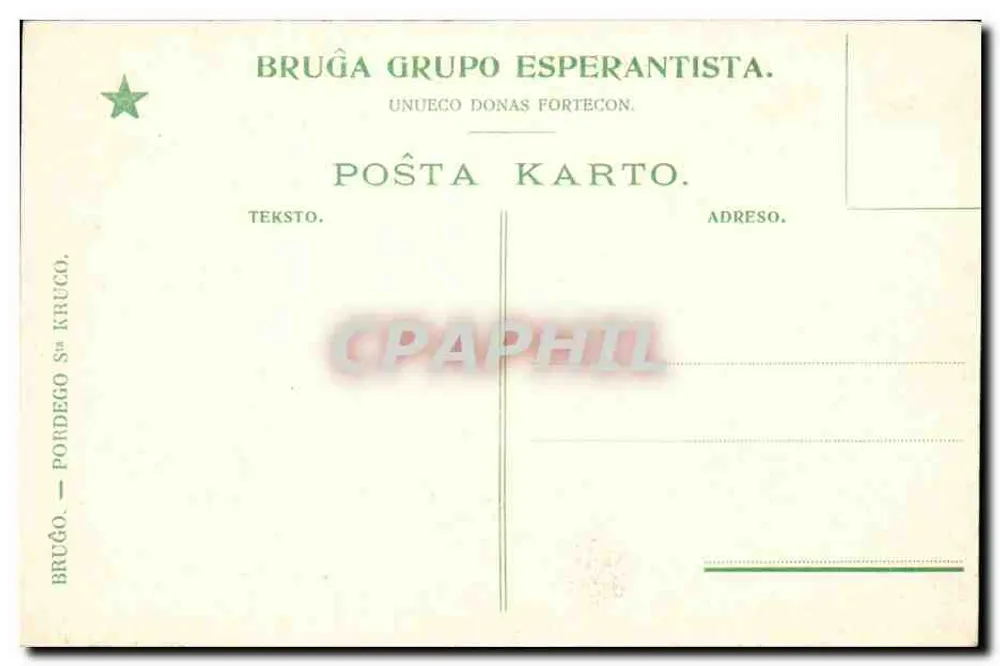 Schloss Brügge — Blick über den Kanal — Verlag Brugă Grupo Esperantista - Rückseite