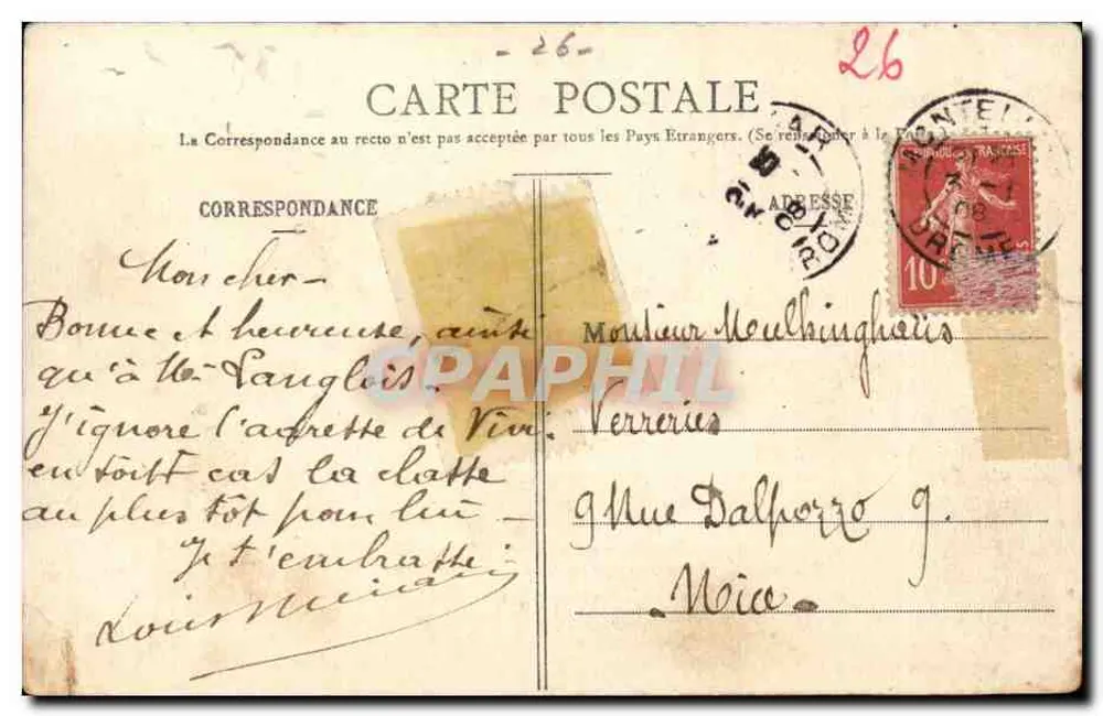 SAUZET (Drôme) - Vista geral — Papelaria Chapon, Moulins-lès-Montélimar - Verso