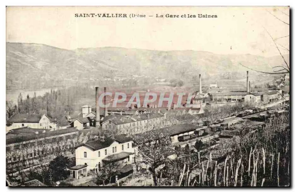 Saint-Vallier (Drôme) — A Estação e as Fábricas - Frente