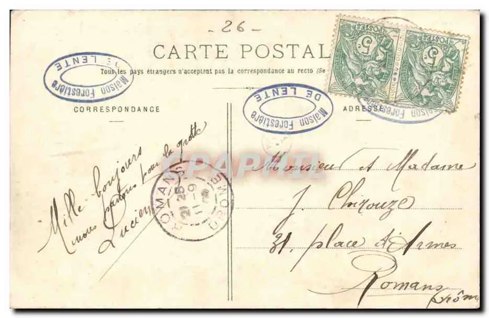 Floresta de Lente (Drôme) — Estrada de Combe-Laval — Casa Florestal de Lente, n°49 - Verso