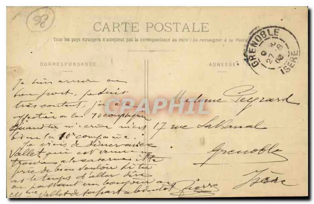 Montélimar — Porte Saint-Martin und Montée de Narbonne — Librairie F. Baume, Montélimar — Cliché Louis Lang jeune - Rückseite
