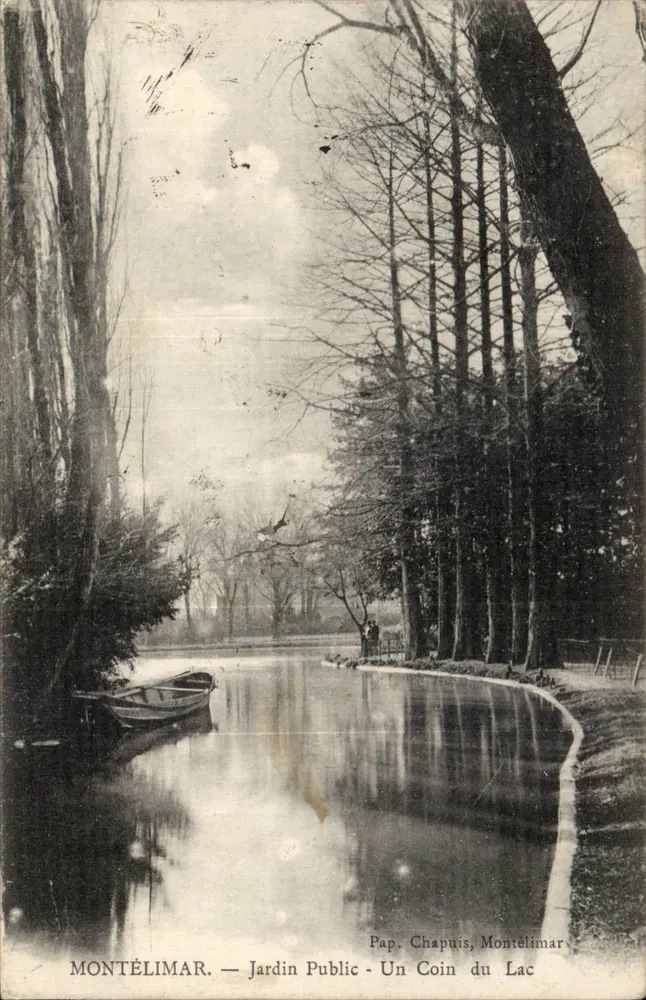 Montélimar — Öffentlicher Garten - Ein Eck des Sees — Pap. Chapuis, Montélimar - Vorderseite