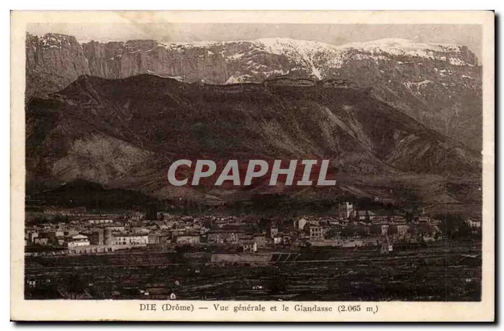 DIE (Drôme) — Algemene uitzicht en het Glandasse (2.065 m.) - Voorkant