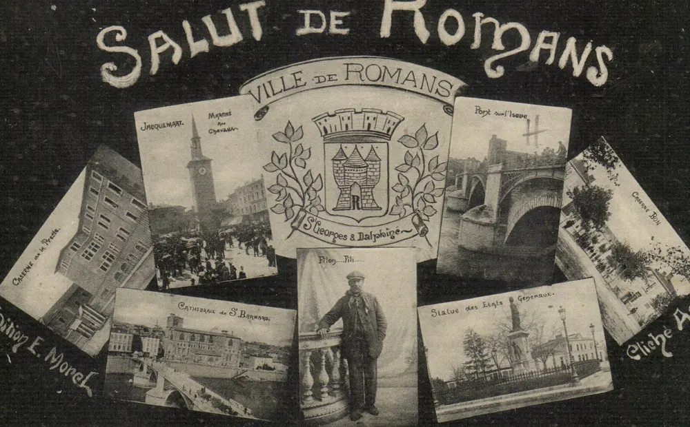 Saudação de Romans — Cidade de Romans — Editor E. Morel - Frente