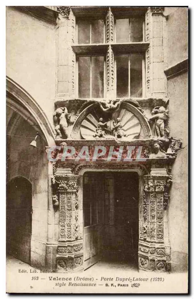 Porte Dupré-Latour — Valence (Drôme) — Renaissance-Stil — S. F., Paris - Vorderseite