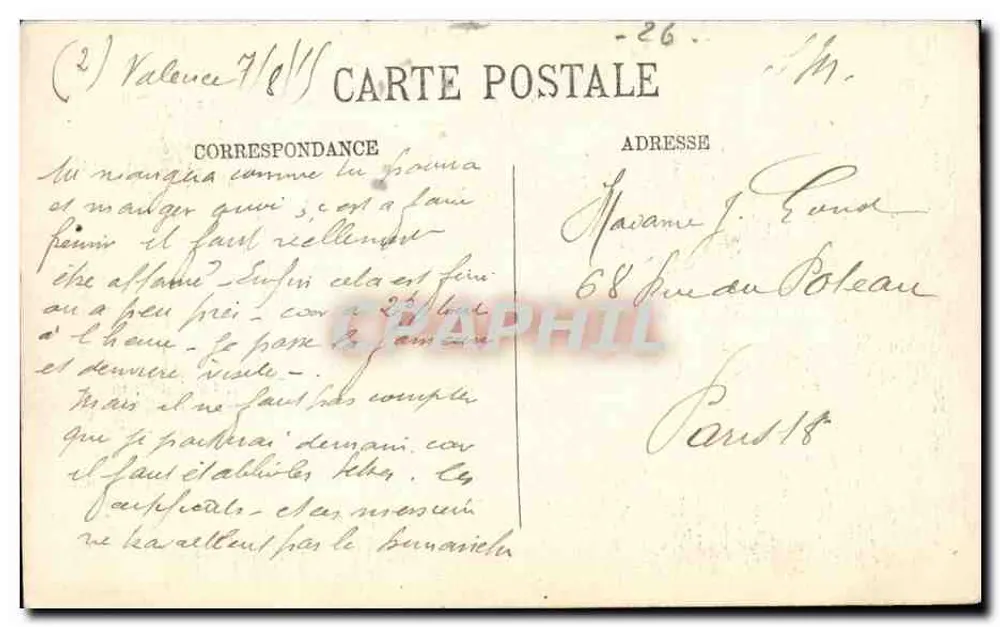 Valence — Porta da Casa das Cabeças — LL. Selecia, n°30 - Verso