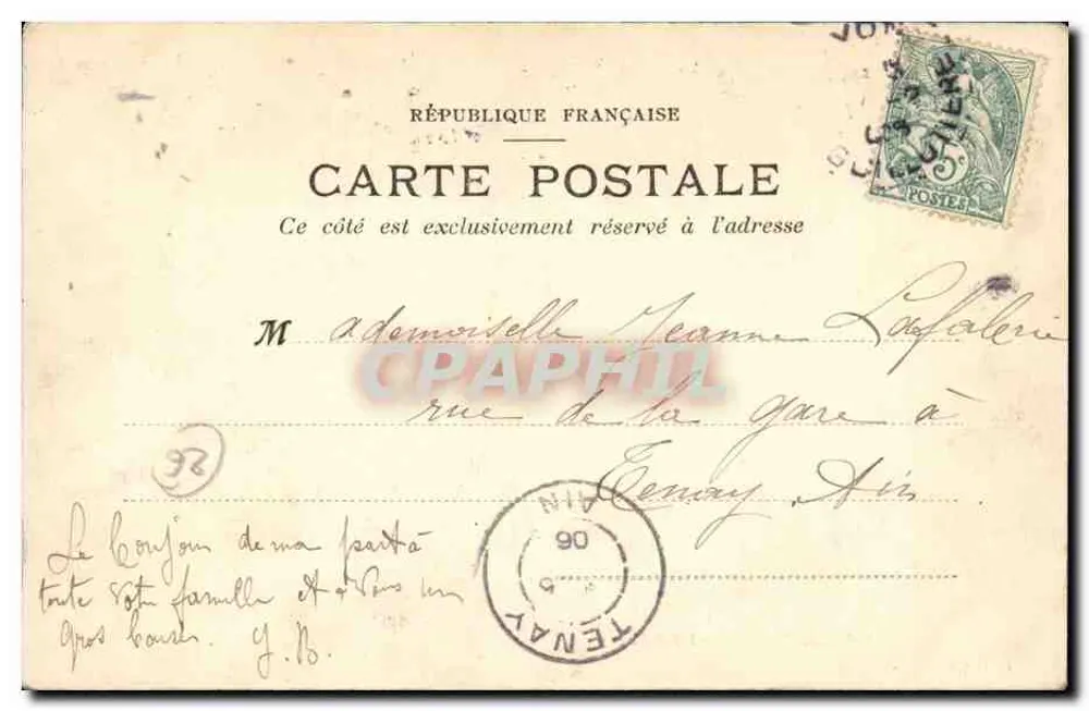 Valência — Hotel das Correios — editor: Porcel, Ménès & Cie, impresso em 1905 - Verso