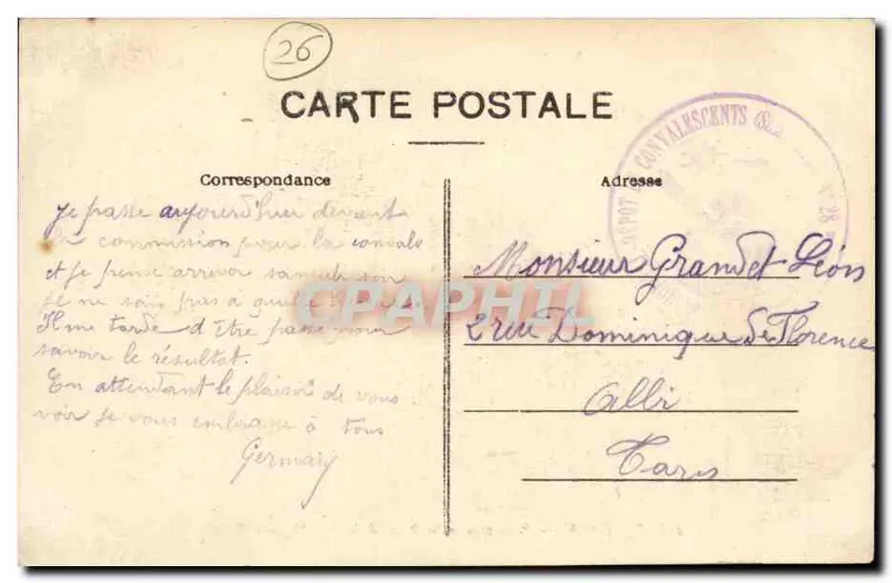 Valence — Panorama da Praça da República — E. R. - Verso