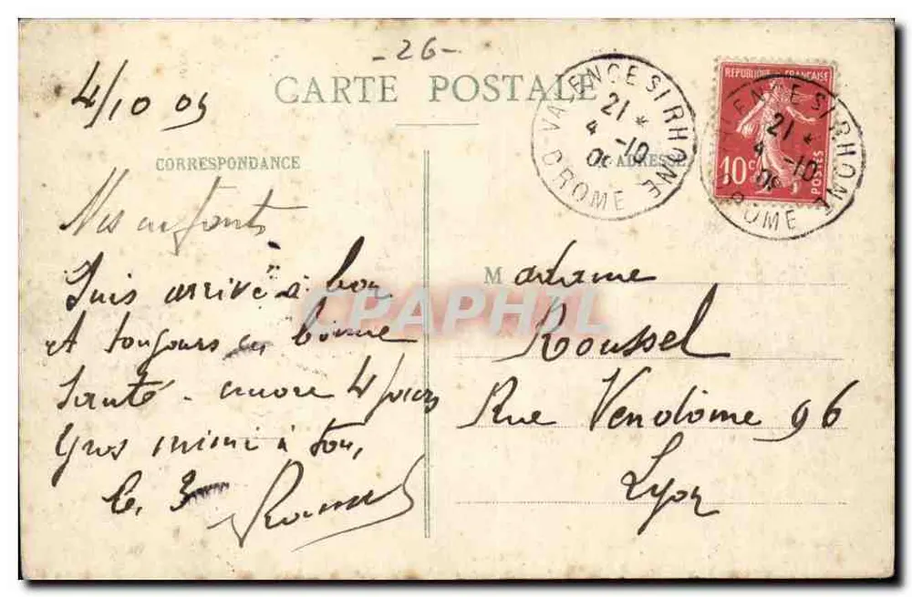 Valence - Wijk van de 6e Artillerie — Artistieke Uitgave, n°39 - Achterkant