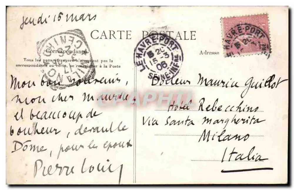 Le Havre — Hospital Pasteur — Héllion & Le Drey, Paris - Verso