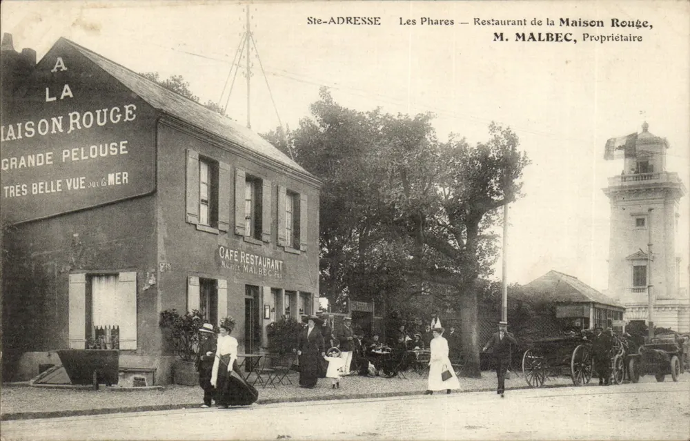 Les Phares — Restaurant de la Maison Rouge, M. Malbec, Propriétaire — Ste-Adresse - Recto
