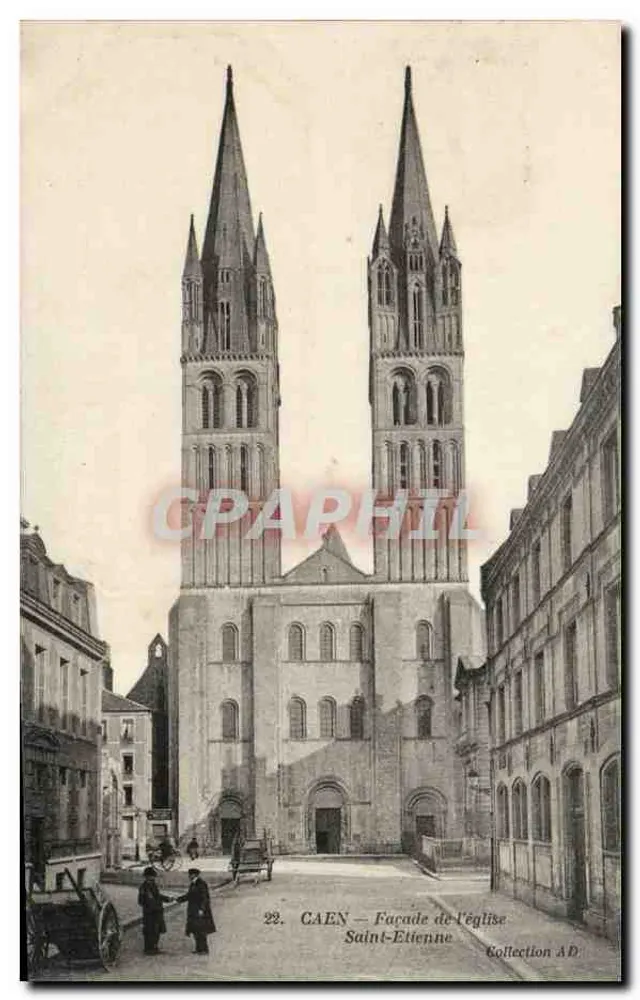 CAEN — Fachada da Igreja de São Etienne — Coleção AD - Frente