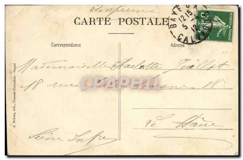 Bayeux — Panoramablick auf die Kathedrale, vom alten Bischofspalast aus — A. + D. - Rückseite