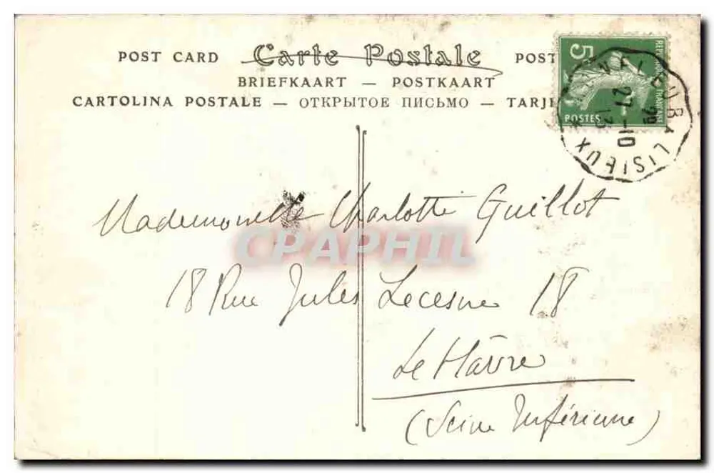 Honfleur — Velhas Casas, Rua Varin — ND Fot. n°75 - Verso