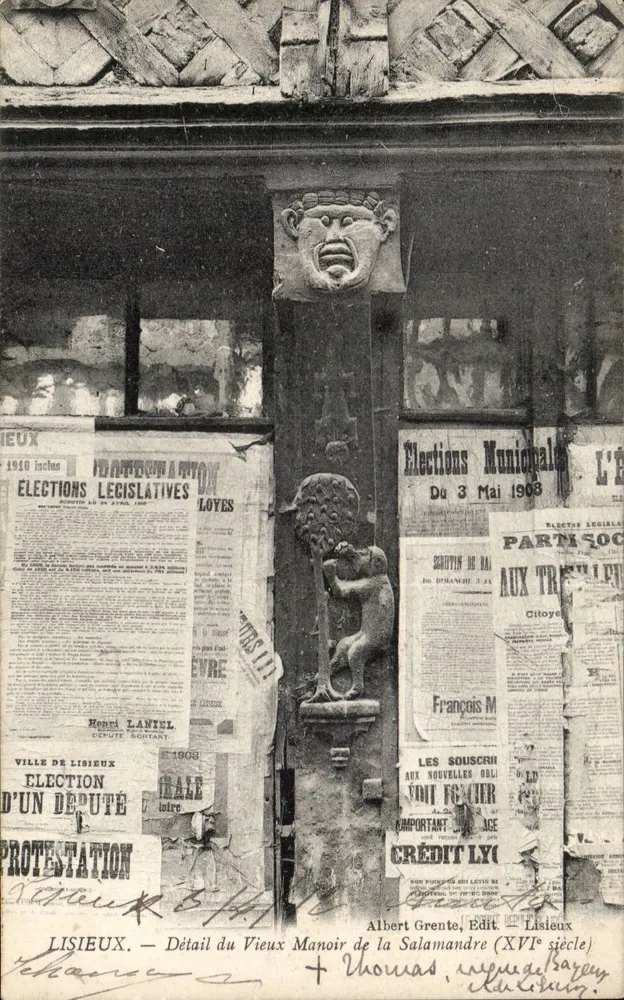 Lisieux — Detail des Alten Salamander Schlosses (16. Jahrhundert) — Albert Grente, Edit. Lisieux - Vorderseite
