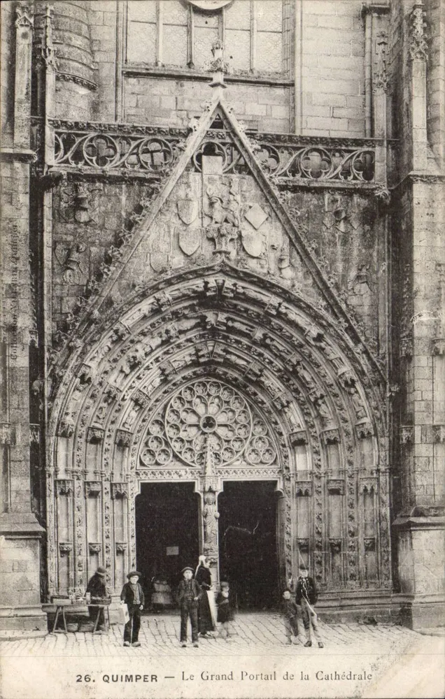 Quimper — Der Große Portal der Kathedrale — Verlag: Druckerei Saint-Évroult, n° 26 - Vorderseite