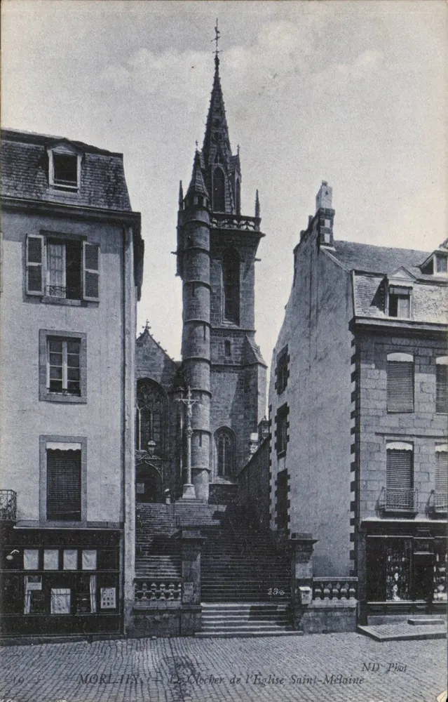 Morlais — Turm der Kirche Saint-Mélaine — ND Plot - Vorderseite