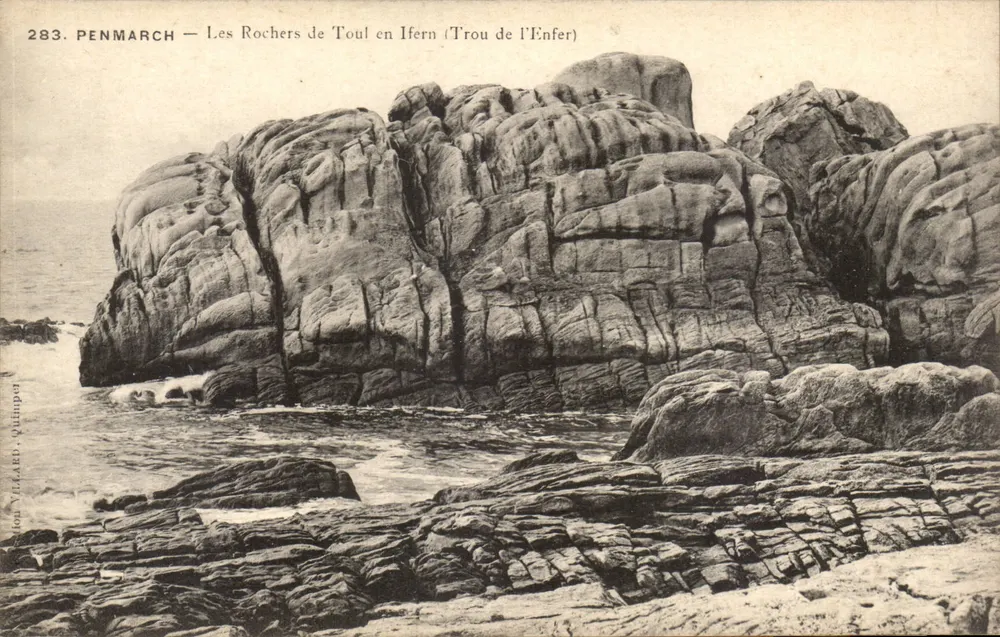 Penmarch — Ansicht der Felsen von Toul in Ifern (Trou de l'Enfer) — Verlag: Léon Léard, Nr. 283 - Vorderseite
