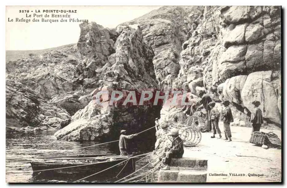 La Pointe-du-Raz — Der Hafen von Bésitrée, Das Bootshaus der Fischer — Collection Villard, Quimper - Vorderseite