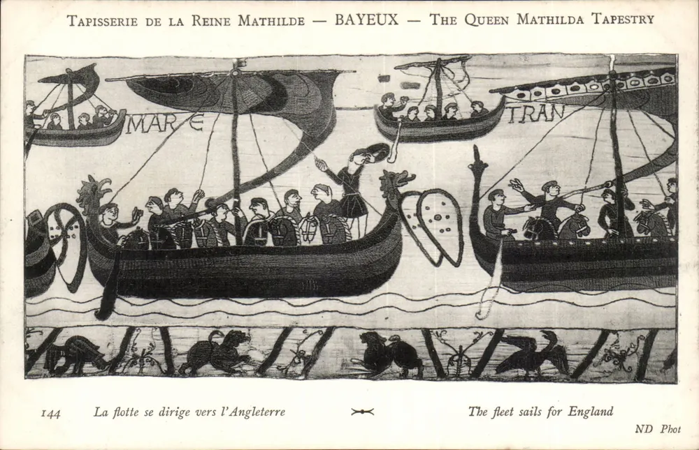 Tapisserie der Königin Mathilde — Bayeux — Die Tapisserie der Königin Mathilda — Die Flotte auf dem Weg nach England - Vorderseite