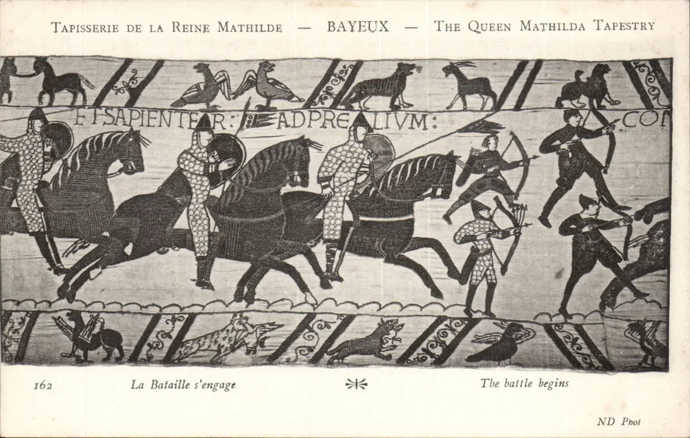Tapisserie der Königin Mathilde — Bayeux — Die Tapisserie der Königin Mathilda — Der Kampf beginnt - Vorderseite