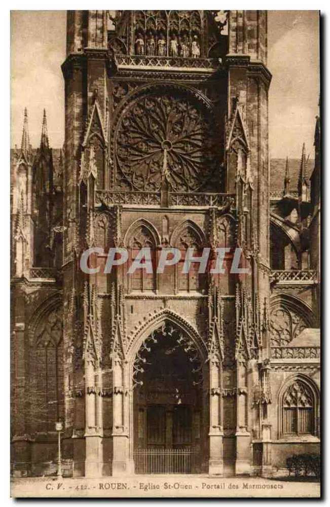 Rouen — Kirche Saint-Ouen — Portal der Marmousets — C.V. 412 - Vorderseite