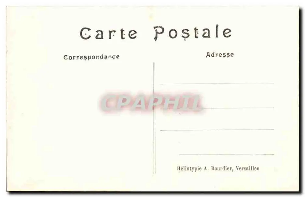 Castelo de Chantilly e o grande degré — editor Héliotypie A. Bourdier, Versailles, n°18 - Verso