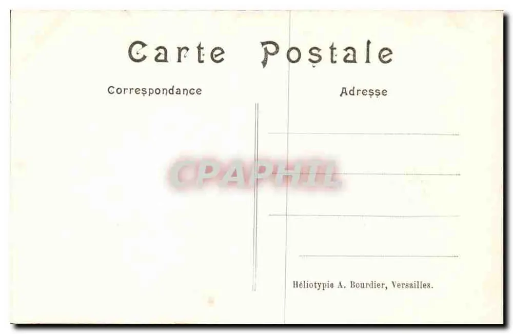 Castelo de CHANTILLY — Cour d'honneur — Héliotypie A. Bourdier, Versailles - Verso