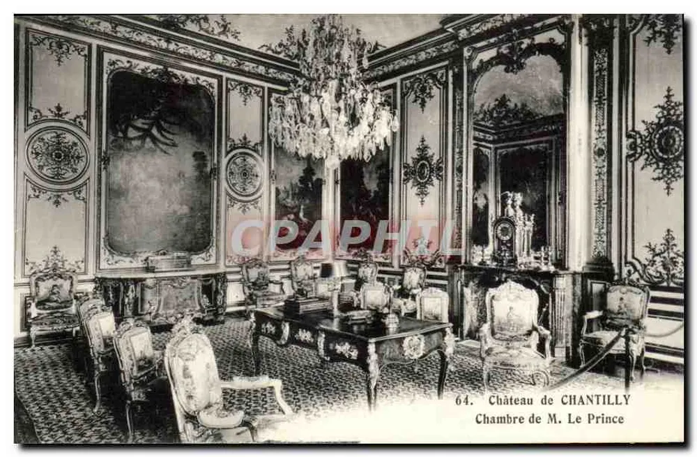 Castelo de Chantilly — Quarto de M. O Príncipe — Héliotypie A. Bourdier, Versailles - Frente