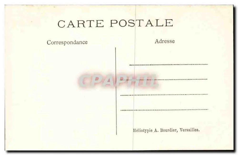 Castelo de Chantilly — Quarto de M. O Príncipe — Héliotypie A. Bourdier, Versailles - Verso