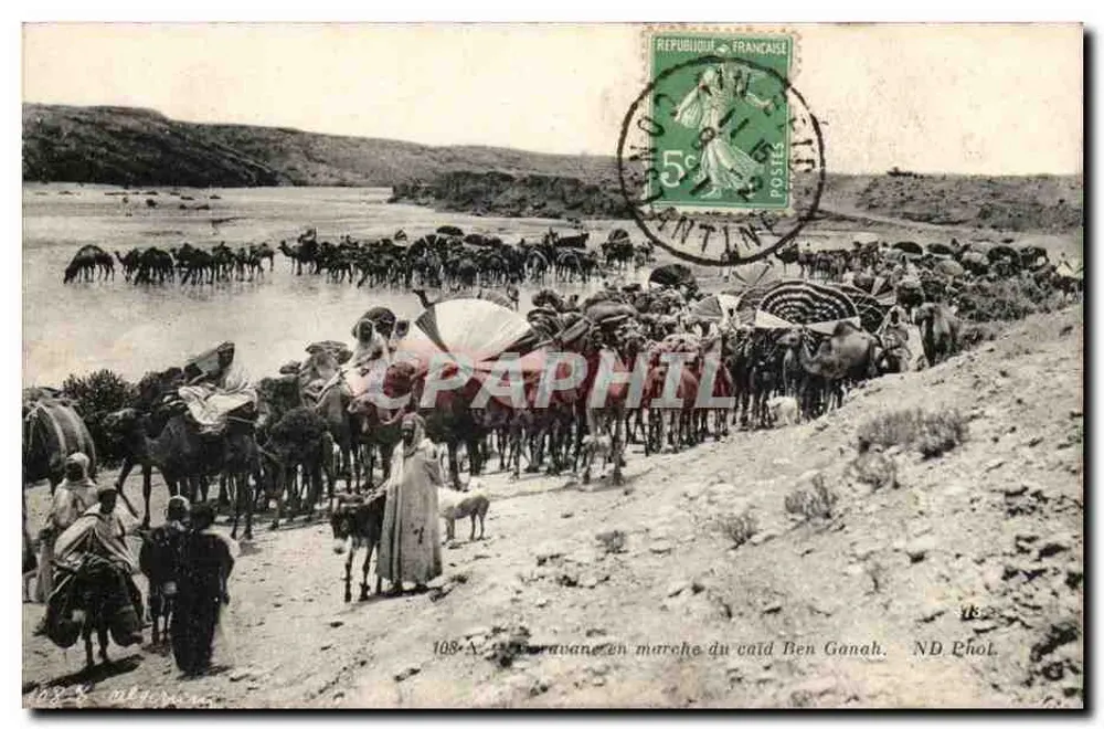 Karawan in Bewegung des Caid Ben Ganah — ND Phol. — Verlag ND Phol. Nr. 108 - Vorderseite