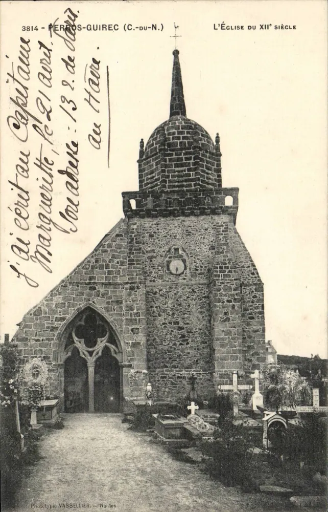 A Igreja do Século XII — Perros-Guirec (C.-du-N.) — Fototipia VASSELLIER — Nantes - Frente