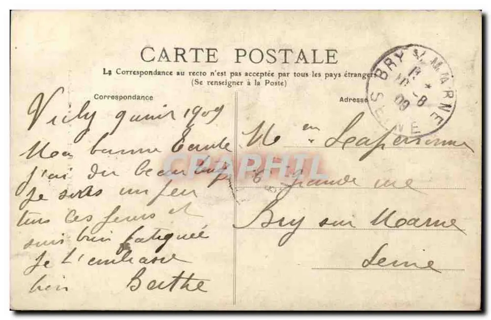 Vichy — Die Brücke des neuen Gartens — M.T. I.L. - Rückseite