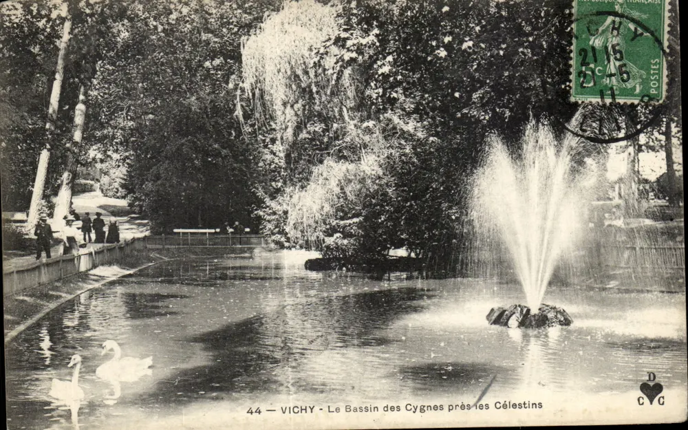 Vichy — Der Schwannenteich in der Nähe der Célestins — Verlag DCG, Nr. 44 - Vorderseite