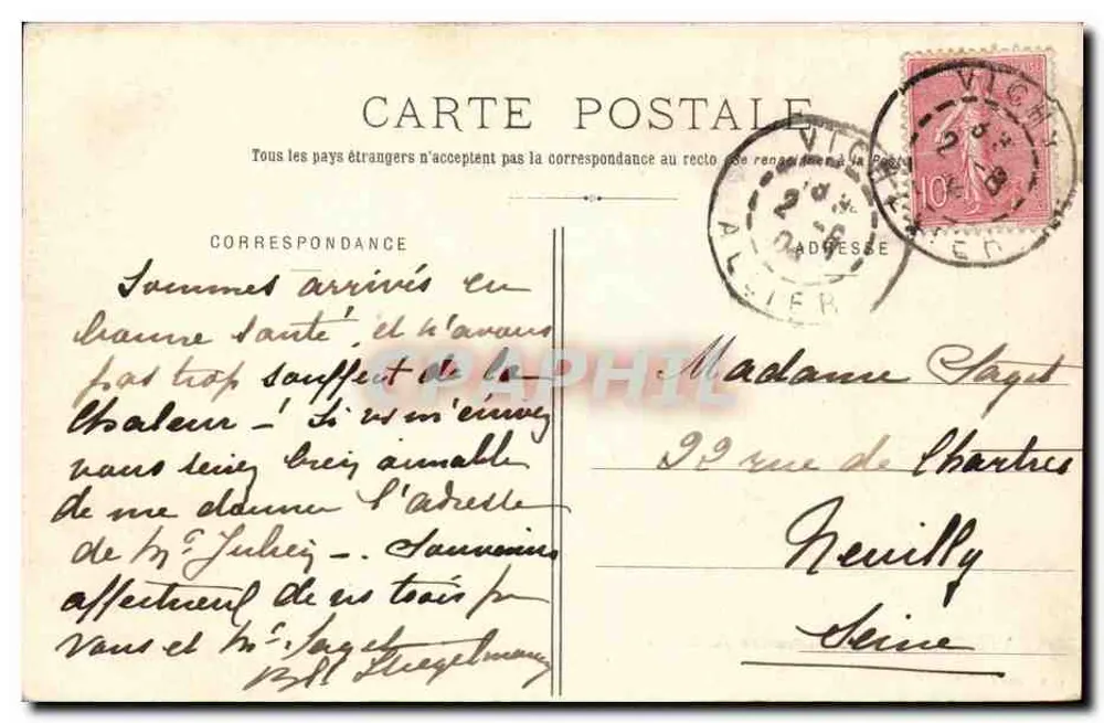Vichy - Restauranthalle des Casinos — L. R., Vichy - Rückseite