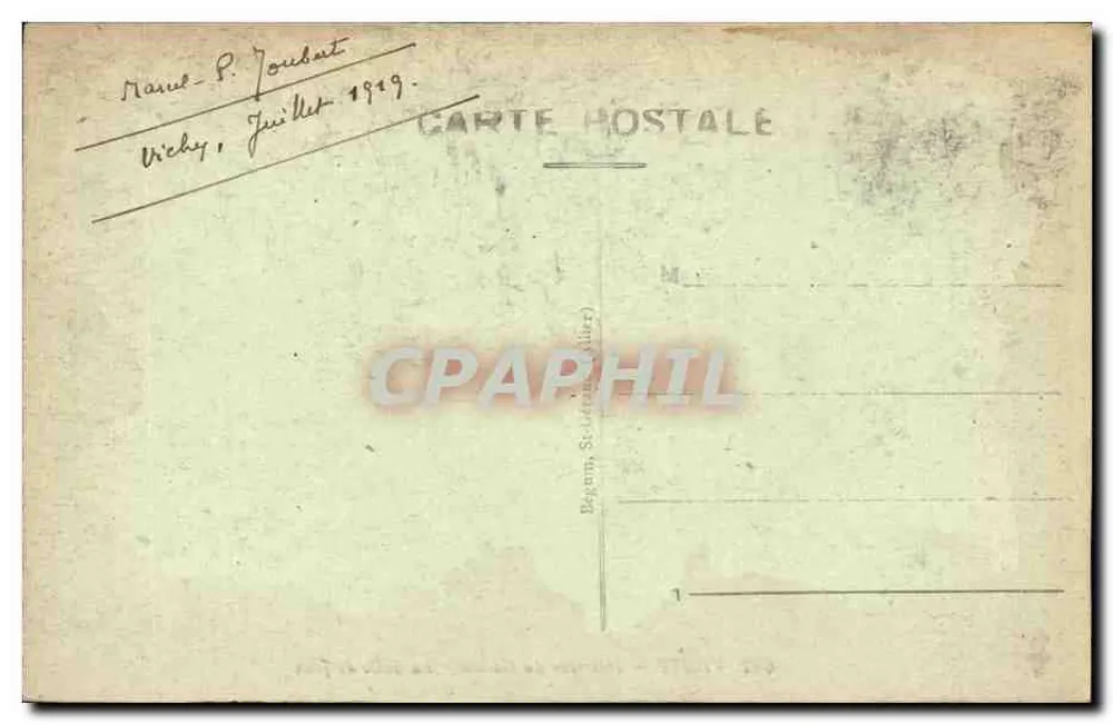 Vichy — Innenraum des Casinos — Spielzimmer — anonymer Verlag, n° 622 - Rückseite
