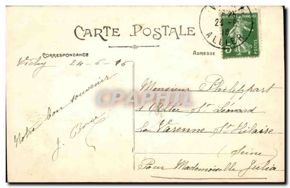 Vichy — Terrazas y Fachada del Casino — Edición L.O. - Reverso
