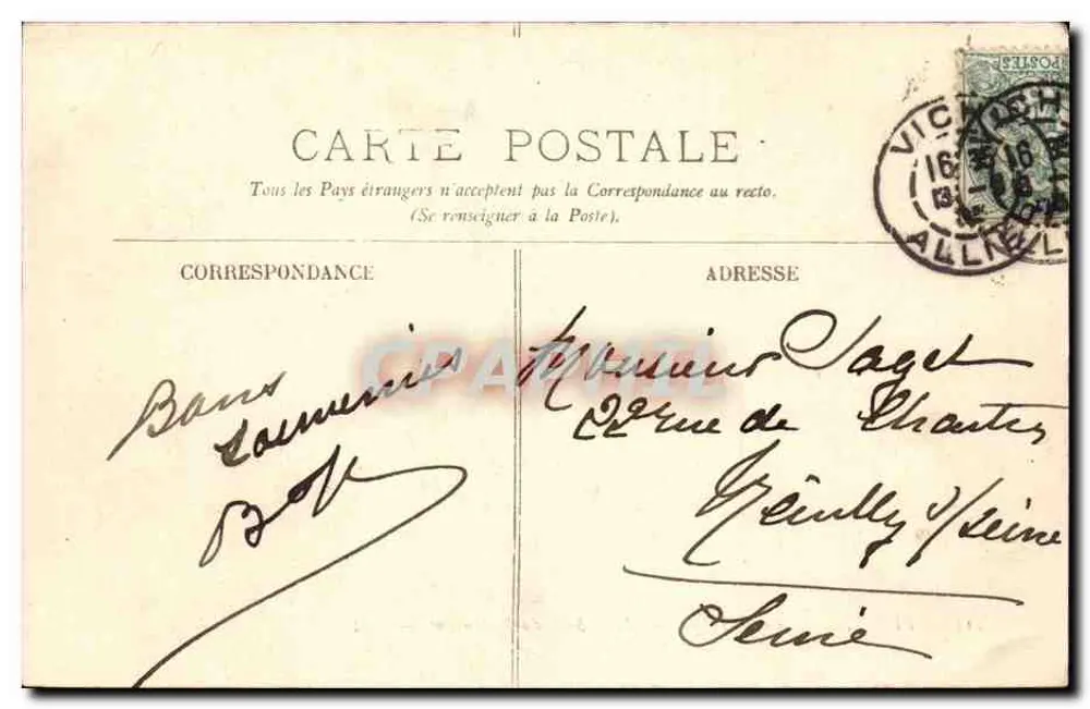 Vichy — Le Cercle International — Restaurant-Saal — LL. - Rückseite