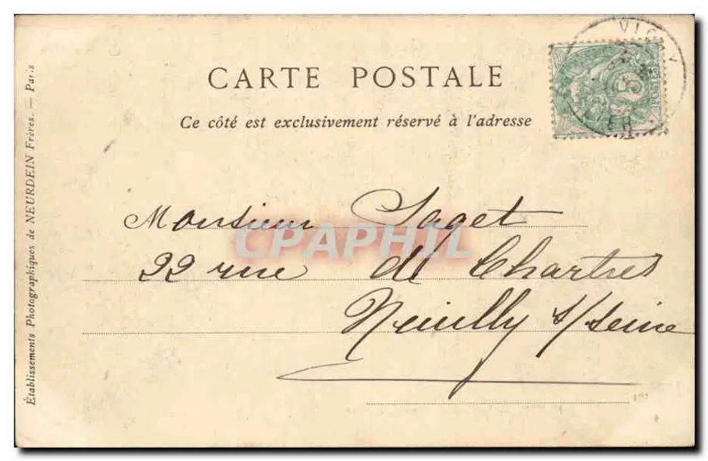 Vichy — El Casino, Salón de Lectura — Colección ND Fotográfica, n°104 - Reverso