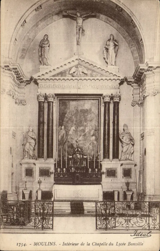 Innenansicht der Kapelle des Lyzeums Banville — Moulins — Verlag Ideal, n° 1754 - Vorderseite