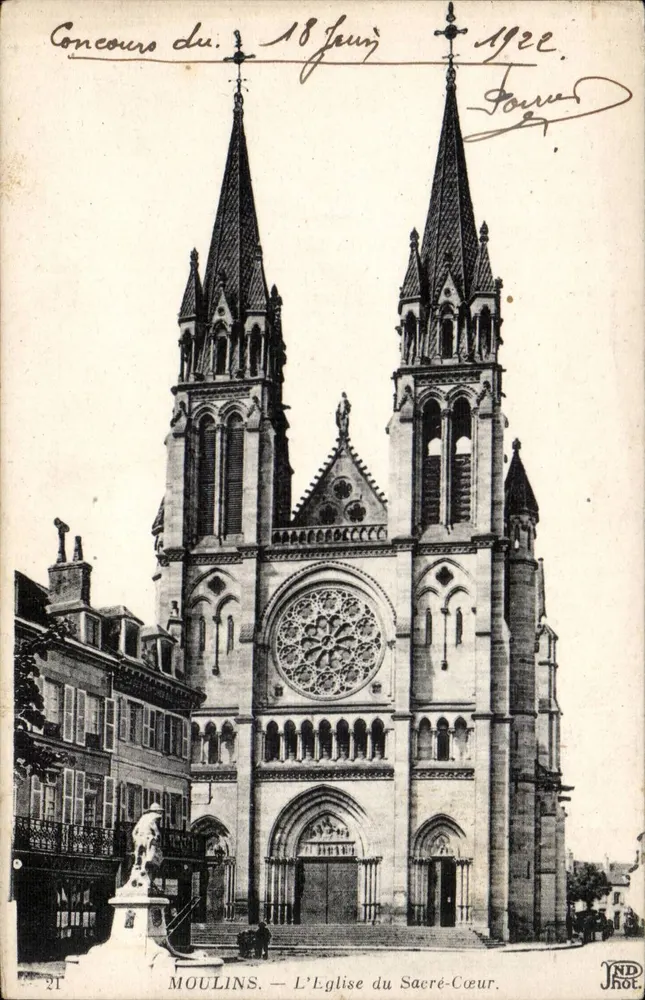Moulins — Kirche des Heiligen Herzens — Wettbewerb vom 18. Februar 1922 - Vorderseite