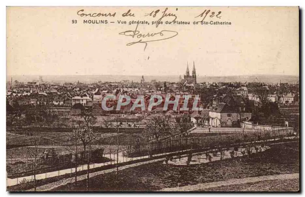 Moulins — Allgemeiner Blick vom Plateau de Ste-Catherine — Wettbewerb vom 18. Juni 1922 - Vorderseite