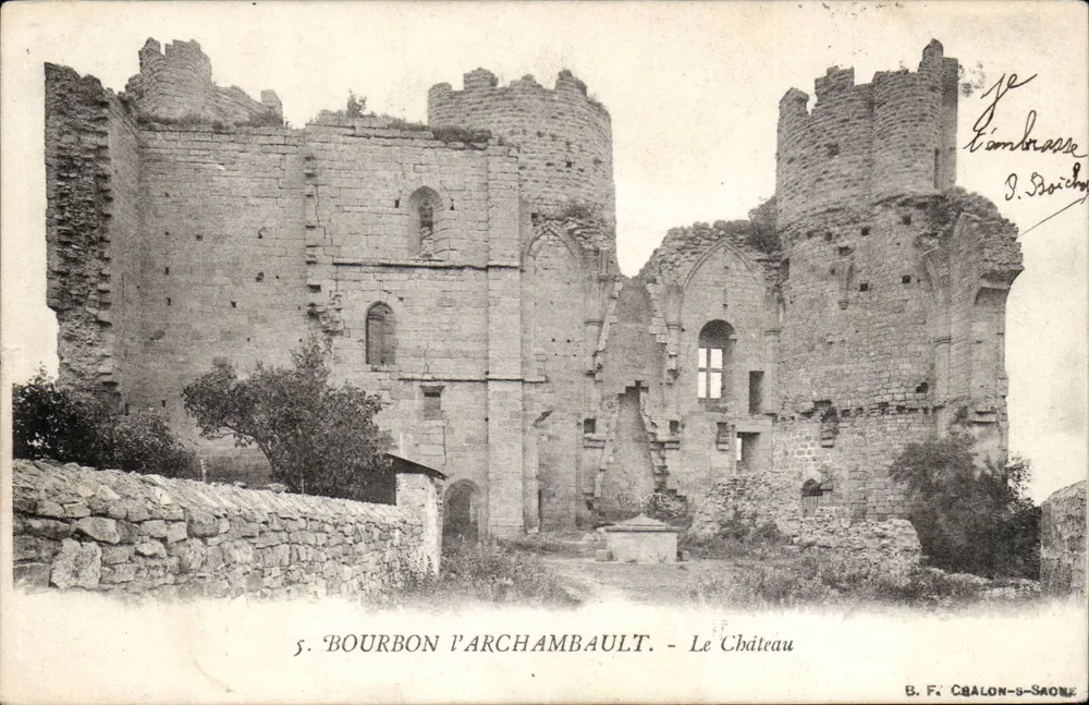 Bourbon l'Archambault — O Castelo — B. F. Chalon-sur-Saône - Frente