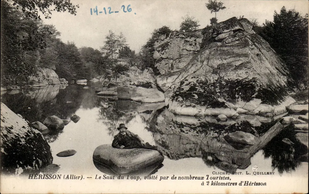 Hérisson (Allier) — Der Loup-Steinbruch, von vielen Touristen besucht, 2 Kilometer von Hérisson entfernt — Cliché, Edit. L. Quillery - Vorderseite