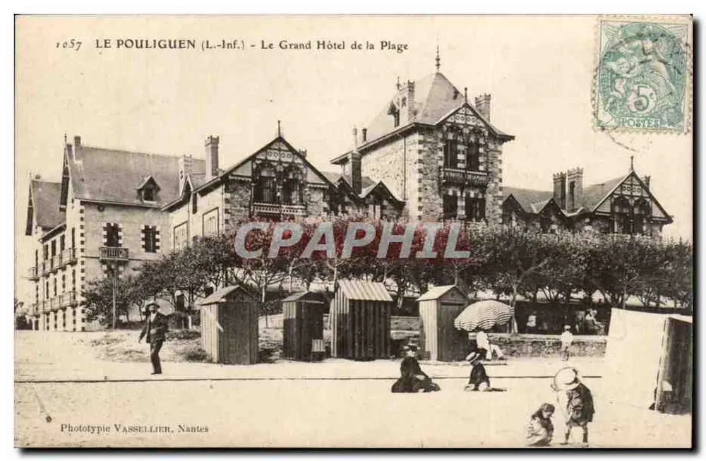 Le Pouliguen (L.-Inf.) — Le Grand Hôtel de la Plage — Phototypie Vassellier, Nantes - Vorderseite