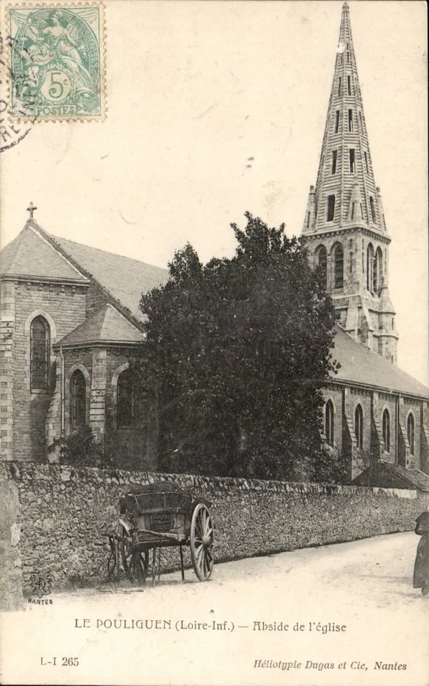 Le Pouliguen (Loire-Inf.) — Abside da igreja — Héliotypie Dugas e Cie, Nantes - Frente