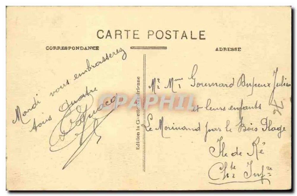 St-Nazaire (unterer Teil) - Der Drehbrücke und der Schiffszeichenmast - Rückseite
