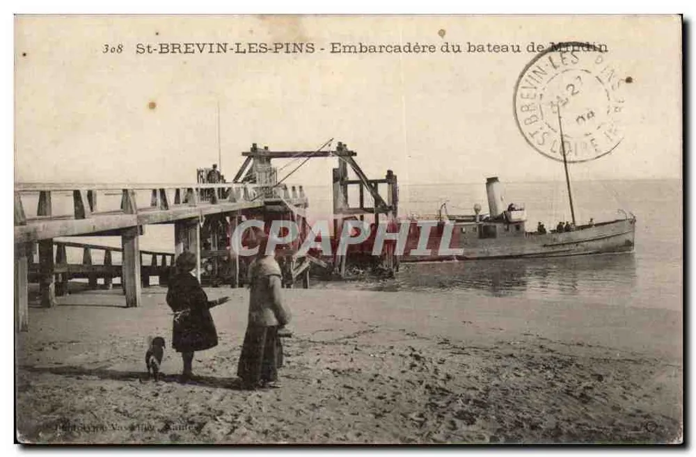St-BREVIN-LES-PINS - Embarcadero del battello di Mindin — editore : Fototipia Vassal, n° 308 - Recto