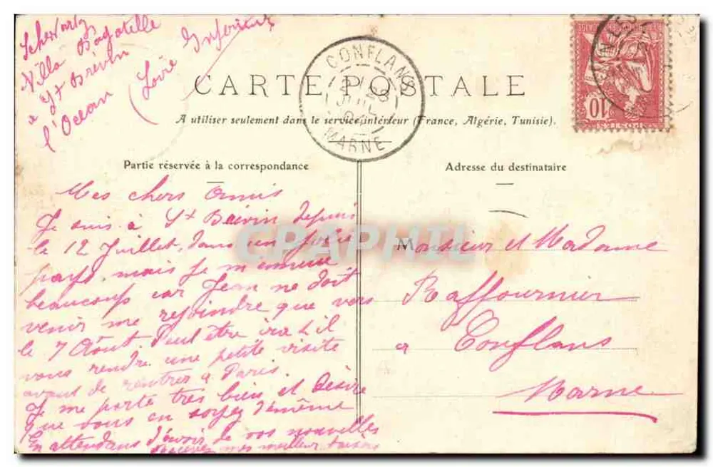 St-BREVIN-LES-PINS - Embarcadero del battello di Mindin — editore : Fototipia Vassal, n° 308 - Verso
