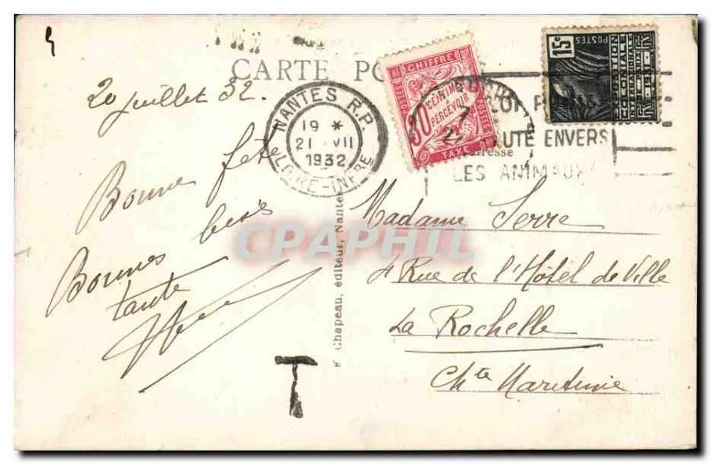 NANTES — Die Treppe der Hundert Stufen bei Sainte-Anne — Verlag R. Chapeau, Nr. 241 - Rückseite